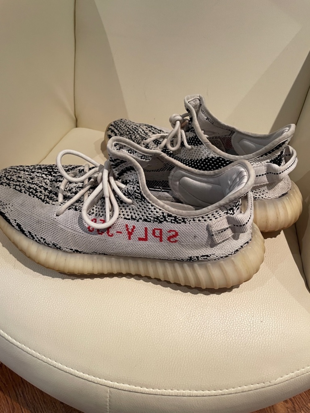 adidas Yeezy Boost 350 V2 Zebra White Black with Red Accent